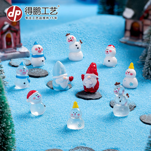 Figuras de Resina de Muñeco de Nieve Navideño en Miniatura, Forma de Santa Claus, Decoraciones de Interior - Product Image 3