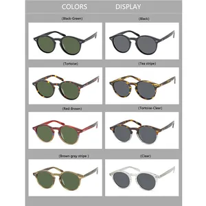 Retro Sunglasses For Women Korean Style Trendy Lightweight Sunglasses Italian Acetate Oval Polarized Driving Glasses