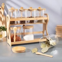 Étagère à condiments en bambou moderne de haute qualité, support multi-niveaux pour la maison et les restaurants, support de cuisine fonctionnel