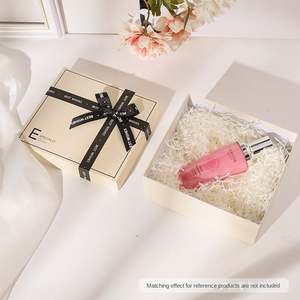 Christmas Grey Board Heaven Earth Cover Rectangular Gift <b>Box</b> 2mm <b>Empty</b> Gift <b>Box</b> Ins Style White Simple English Bow Customizable - Product Image 2