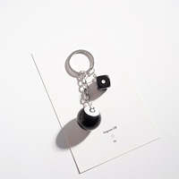 Porte-clés créatif en forme de dés de billard, pendentif numérique mignon, breloque de sac et décor pour sangle de téléphone