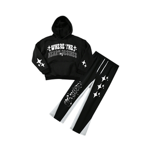 Survêtement Logo personnalisé EU taille 100% Polyester polaire hiver à capuche athlétique pleine fermeture éclair survêtements survêtement formation Jogging costume - Product Image 4