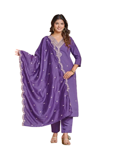 Último Diseño de Kurti Salwar de Georgette con Conjunto de Dupatta, Ropa Tradicional India para Bodas y Fiestas para Mujer - Product Image 2