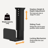 Customize Computer Case Holder Under Standing Desk PC Cases Adjustable CPU Tower Black White Gray Steel Bracket