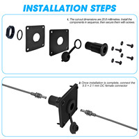 Prise d'alimentation CC étanche IP65 à monter sur panneau avec plaque de fixation pour kit de connecteur mural Starlink Mini RV Marine
