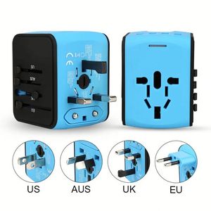 4usb Universal Travel <b>Adapter</b> with Us/eu/<b>uk</b>/au Plug All in One Power <b>Adapter</b> Socket 2.4a Fast Charging Wall Charger - Product Image 3