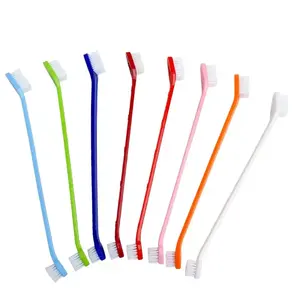 Escova de dente para cães, atacado de fábrica, multicolor, cuidados dentais para cachorros e gatos, com duas cabeças em massa