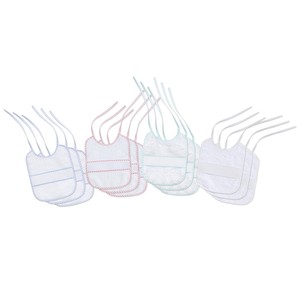 Juego de Baberos de punto de cruz para bebés, Baberos desechables impermeables para niños pequeños, cierre de botón de 25x30 pulgadas, patrón liso, suministro OEM - Product Image 1