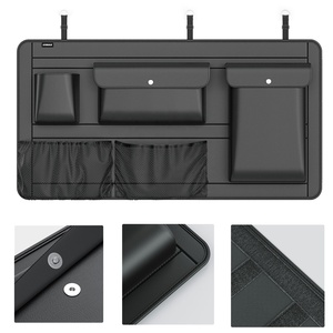 Boîte de rangement de voiture en cuir PU multi-usages réglable à haute capacité, organisateur de coffre à 5 compartiments, organisateur de siège arrière de voiture, sacs organisateurs de siège arrière - Product Image 6