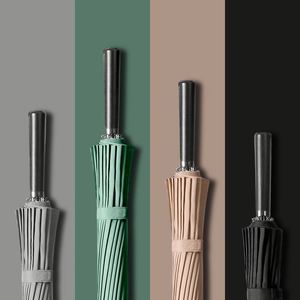 Paraguas de Mano Larga con Protección Contra el Viento, 24K, con Logotipo Personalizado, Color Sólido, Regalo Empresarial - Product Image 2
