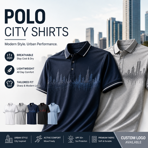 <b>Polo</b> <b>City</b> <b>Shirts</b> <b>Men</b> 92% Polyester 8% Spandex Breathable Lightweight Urban Golf <b>Polo</b> Custom Logo OEM ODM Wholesale - Product Image 1