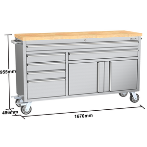 Armoire à outils de <span class=keywords><strong>garage</strong></span> Kinbox 152 cm, grande boîte à outils roulante - Product Image 3