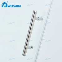Porte de douche en verre trempé sans cadre coulissante simple en acier inoxydable de bonne qualité