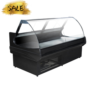 Vitrine Réfrigérée Commerciale pour Charcuterie, Comptoir d'Angle de Supermarché pour Viande et Poisson Frais avec Éclairage LED, Comptoir de Boucher Réfrigéré - Product Image 1