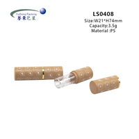 Tube à lèvres vide avec motif ours mignon, 3,5 g, en plastique ABS, contenant cosmétique avec bouchon à vis, anneau doré de luxe, impression sérigraphique pour baume à lèvres