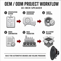 Speaker Audio Mobil OEM 10 Inch Woofer dengan Kerucut Kertas dan Tepi Kain 100W/200W 4 Ohm untuk Produsen Merek Mobil
