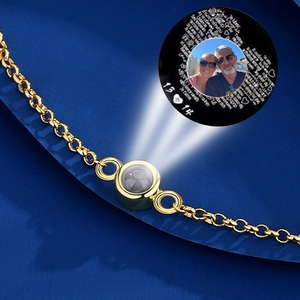 Pulsera de proyección minimalista de acero inoxidable para mujer <span class=keywords><strong>con</strong></span> memoria de foto personalizada, regalo para novia, madre, amiga - Product Image 1