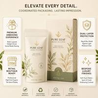 Boîte de présentation professionnelle personnalisée, imprimée, anti-odeur, résistante aux enfants, sans BPA, avec pochette autoportante, 1 oz (28 g), pour thé biologique de boutique