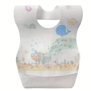 2024 High Quality Cheap Disposable Baby Bib Thicken Portable Animal Pattern Cute Baby Drooling Bibs Sets
