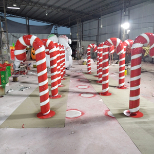 Decoración Navideña <span class=keywords><strong>de</strong></span> Fibra <span class=keywords><strong>de</strong></span> Vidrio, <span class=keywords><strong>Bastones</strong></span> <span class=keywords><strong>de</strong></span> <span class=keywords><strong>Caramelo</strong></span> Gigantes <span class=keywords><strong>de</strong></span> Tamaño Real para Exhibiciones Navideñas - Product Image 3