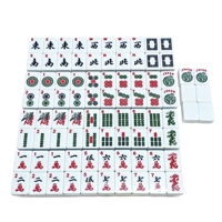 Ensemble complet de jeu de Mahjong américain avec supports bleus, jetons colorés, livre d'instructions, dés, jeu de tuiles portable pour divertissement familial
