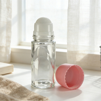 2026 Flacon vide en verre 50 ml avec bouchon à vis et applicateur roll-on pour parfum, soins de la peau, shampoing corporel et déodorant stick