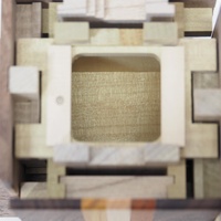 Boîte à puzzle artisanale en bois massif à rayures, boîte à réflexion en bois avec compartiment secret, boîte de rangement magique pour cadeaux et bijoux