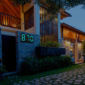 Solar Powered Door Plate Light House <b>Number</b> <b>Illuminated</b> Wall Mount Modern Exterior Design Color Changing LED Display - Product Image 1