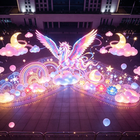 Lanternes personnalisées artisanales Pégase Licorne, Lumières décoratives Nuage de Rêve, Artisanat Héritage pour Grandes Plazas d'Événements et Sites de Visites Nocturnes