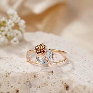 Anello con fiore di rosa per donna, gioielli minimalisti ed eleganti per le dita - Product Image 4