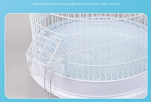 Toptan benzersiz tarzı demir Metal yuvarlak kanarya kuş kafesi ofis ev bahçe için kapalı açık papağan kafesleri satılık - Product Image 4