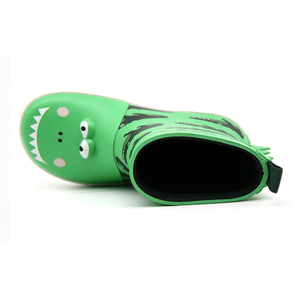 Bottes de pluie en caoutchouc 3D motif crocodile imperméables antidérapantes pour tout-petits, avec imprimé crocodile intégral et design de dos, avec languette de traction, pour garçons - Product Image 4