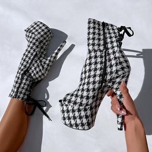 Damier de sept pouces, Tempérament élégant, Discothèque, <span class=keywords><strong>Bar</strong></span>, Pole Dancing, Strip-tease, Fétichisme, Perverti, Talons hauts fous - Product Image 1