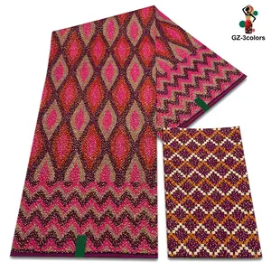 2 + 4 Yards New Soft African Golden Wax Fabric 100% Cotton Material Nigerian Ankara Print Batik High Quality Gold Wax Sewing Cloth