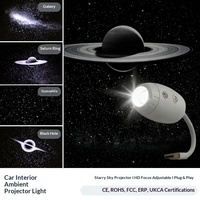 UNLOV QML-0667 Nouvelle lampe de projection USB pour toit de voiture, ciel étoilé, lumière LED romantique HD avec réglage de la luminosité, ABS