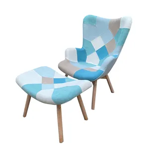 Sıcak satış Modern tasarım İtalyan lüks mavi Patchwork kumaş köşe kanepe oturma odası kanepe Set mobilya
