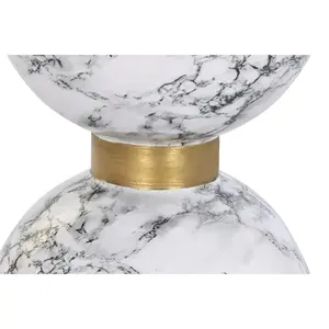 IRON <b>SIDE</b> <b>TABLE</b> 33x33x35cm <b>MARBLE</b> <b>TOP</b> - Product Image 2