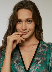 Collier pendentif linéaire en strass pour femme, chaîne en laiton plaqué or 18 carats, bijoux étincelants en oxyde de zirconium, cadeau tendance pour la meilleure amie - Product Image 3