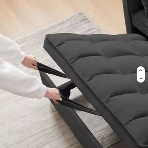 Canapé-lit futon en gros, convertible, confortable, chambre à coucher, salon, lit de jour, fauteuil en velours, canapé-lit pliable, deux places - Product Image 4