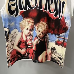 Chất Lượng Cao Tùy Chỉnh Cổ Điển Đồ Họa Giản Dị T Áo Sơ Mi Quá Khổ Ngắn Tay Áo Nặng Hot Kim Cương Hỗn Hợp Cảm Xúc T-Shirt Cho Nam Giới - Product Image 4