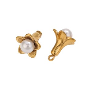 Perlas para Pendientes, Accesorios de Joyería DIY, Venta al por Mayor, Colgante de Flor de Acero Inoxidable, Dijes de Gloría de la Mañana - Product Image 4