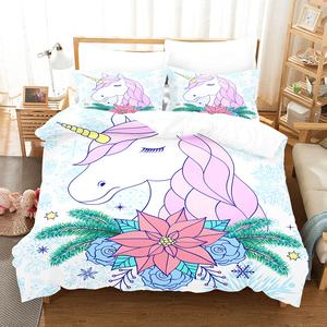 100% microfibre personnalisé ensemble de literie 3D impression numérique <span class=keywords><strong>licorne</strong></span> dessin animé pas cher housse de <span class=keywords><strong>couette</strong></span> ensemble draps - Product Image 4