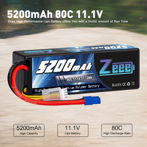 Zeee 11.1V 80C 5200mAh 3S <span class=keywords><strong>Lipo</strong></span> 배터리 EC3 커넥터 하드 케이스 배터리 RC 자동차 보트 트럭 헬리콥터 비행기 RacingModel - Product Image 5