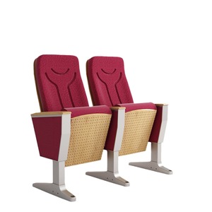 Chaises d'auditorium Anji Yijian, tissu rouge, pieds en aluminium, pliables, pour salle de conférence scolaire - Product Image 1