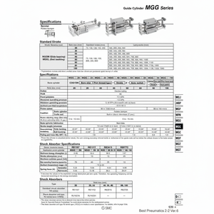 Cilindro de guía SMC Pneumatics para el aire, - Product Image 1