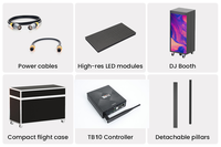 Écran LED couleur six voies pour cabine DJ, portable, entièrement pliable, en aluminium, avec haute luminosité, garantie de 2 ans