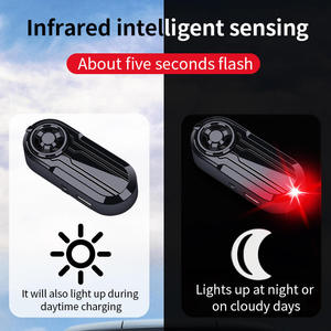 Feux d'avertissement LED solaires sans fil pour l'intérieur des voitures, alarme factice en rouge et bleu - Product Image 4