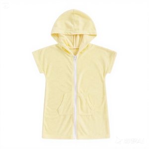 Comodo Accappatoio con Cappuccio per Bambini in Spugna di Poliestere, Alta Qualità, con Zip Frontale, Costume <span class=keywords><strong>da</strong></span> <span class=keywords><strong>Bagno</strong></span> e Copricostume - Product Image 6