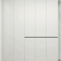 Armoire avec tiroirs, style minimaliste industriel, MDF blanc, chambre principale moderne, verre, noyer