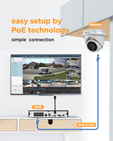 Système de caméra IP PoE 16 canaux 5MP, kit NVR 4 To, 16 caméras tourelles extérieures IP67 avec micro, détection IA, visualisation à distance, surveillance CCTV